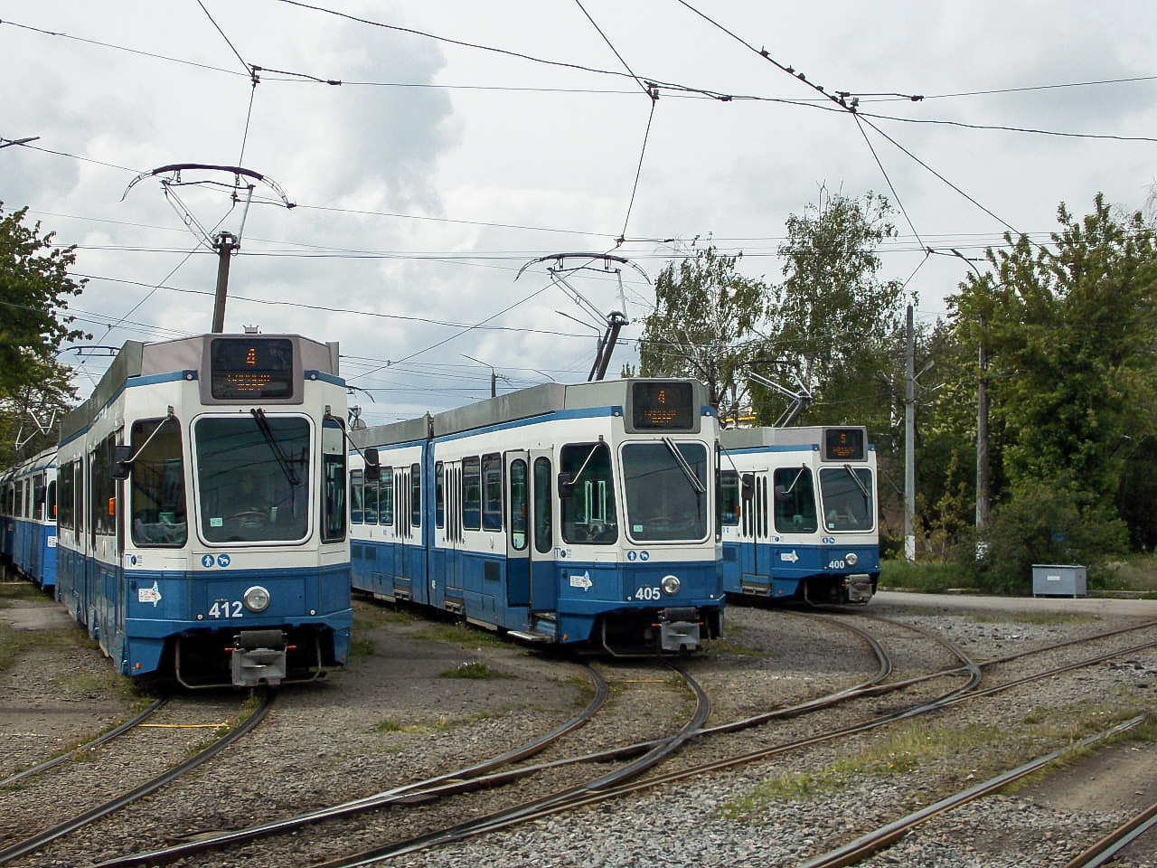 Винница, SWS/SIG/BBC Be 4/6 "Mirage" № 257; Винница, SWP/SIG/BBC Be 4/6 "Tram 2000" № 412; Винница, SWS/SWP/BBC Be 4/6 "Tram 2000" № 405