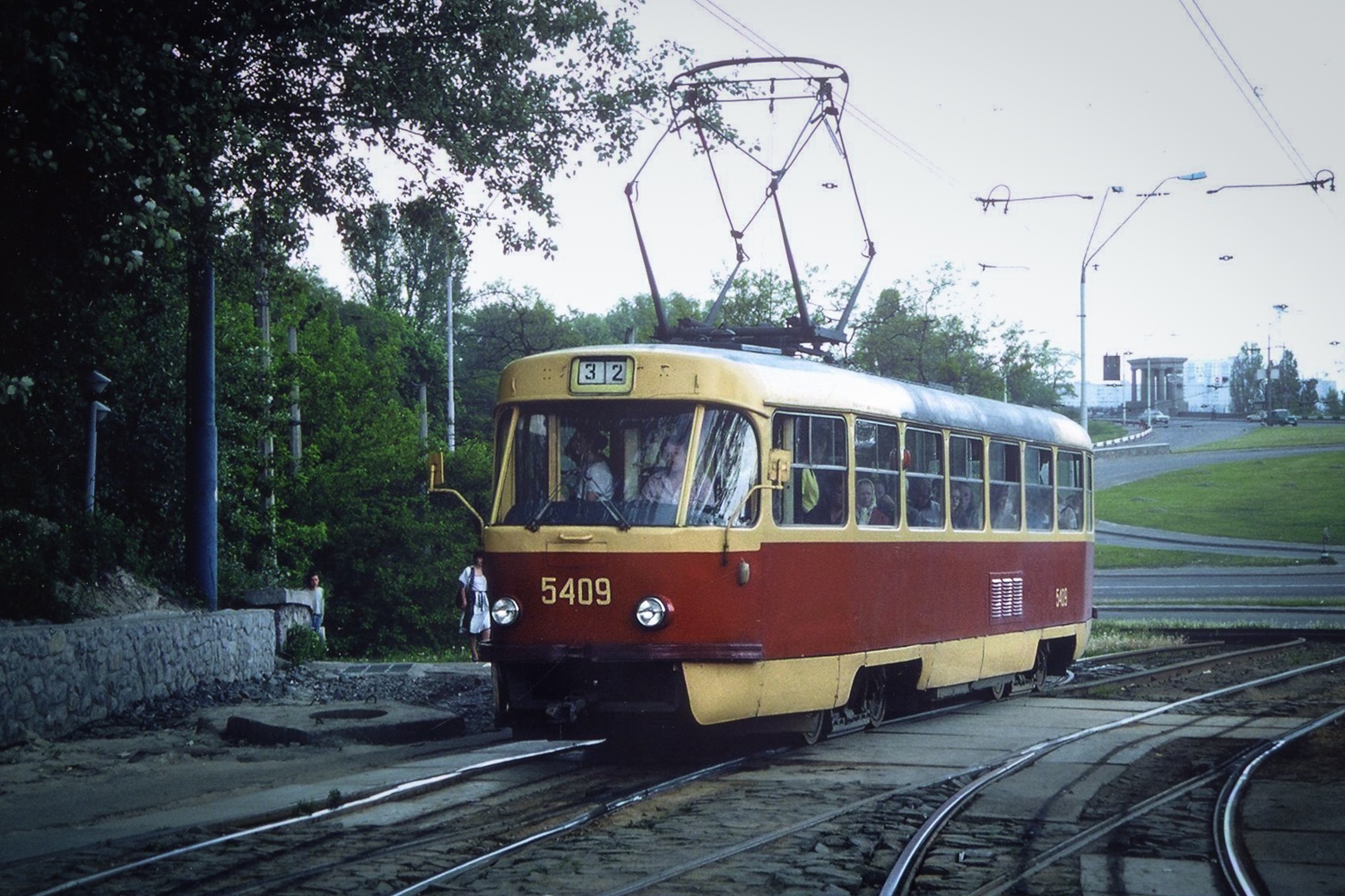Киев, Tatra T3SU (двухдверная) № 5409; Киев — Исторические фотографии; Киев — Трамвайные линии: Закрытые линии
