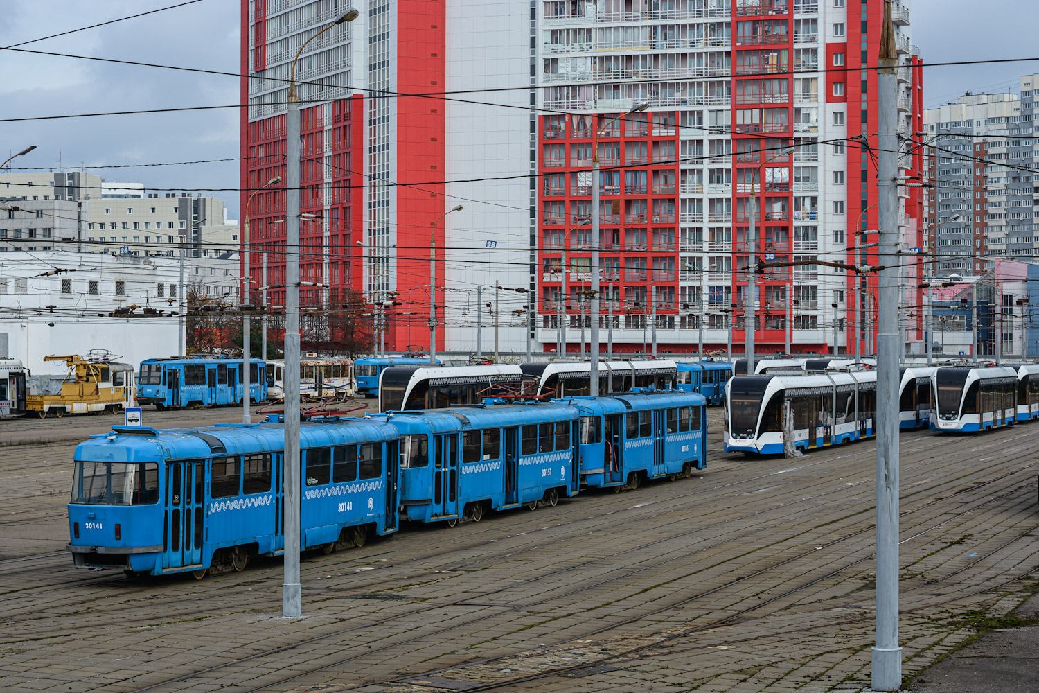 Moskva, MTTCh č. 30151; Moskva, MTTCh č. 30165; Moskva — Tram depots: [3] Krasnopresnenskoye. New site in Strogino