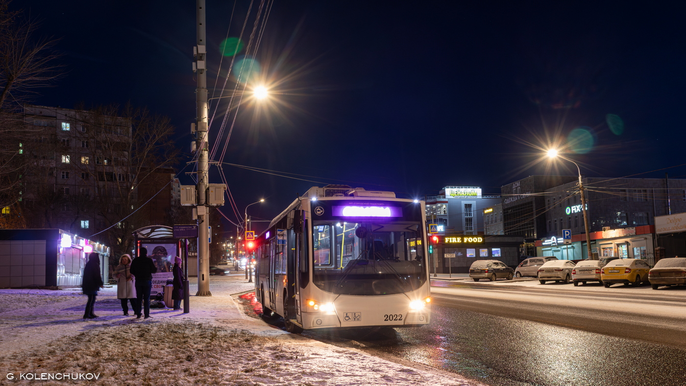 Krasnojarsk, VMZ-5298.01 “Avangard” # 2022; Krasnojarsk — Trolleybus testing in the Solnechny microdistrict [2024, 2025]