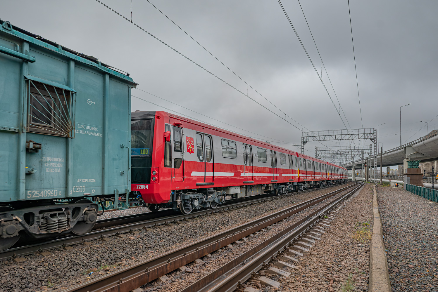 Санкт Петербург, 81-722.1 № 22054; Санкт Петербург — Метрополитен — Перегонка вагонов метро по ж/д