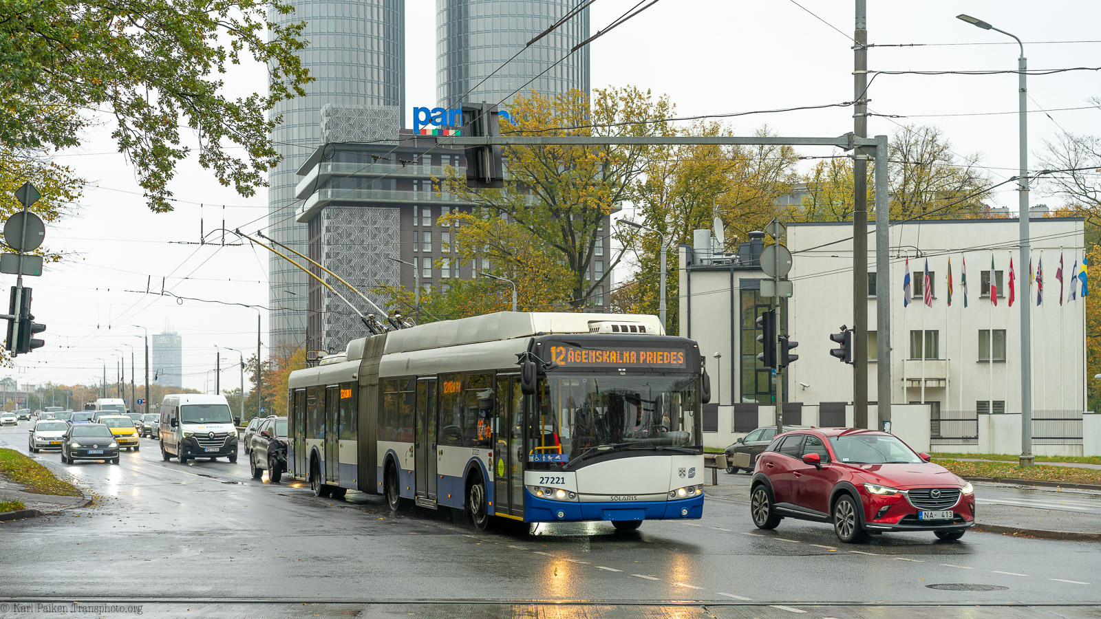 Рига, Škoda 27Tr Solaris III № 27221