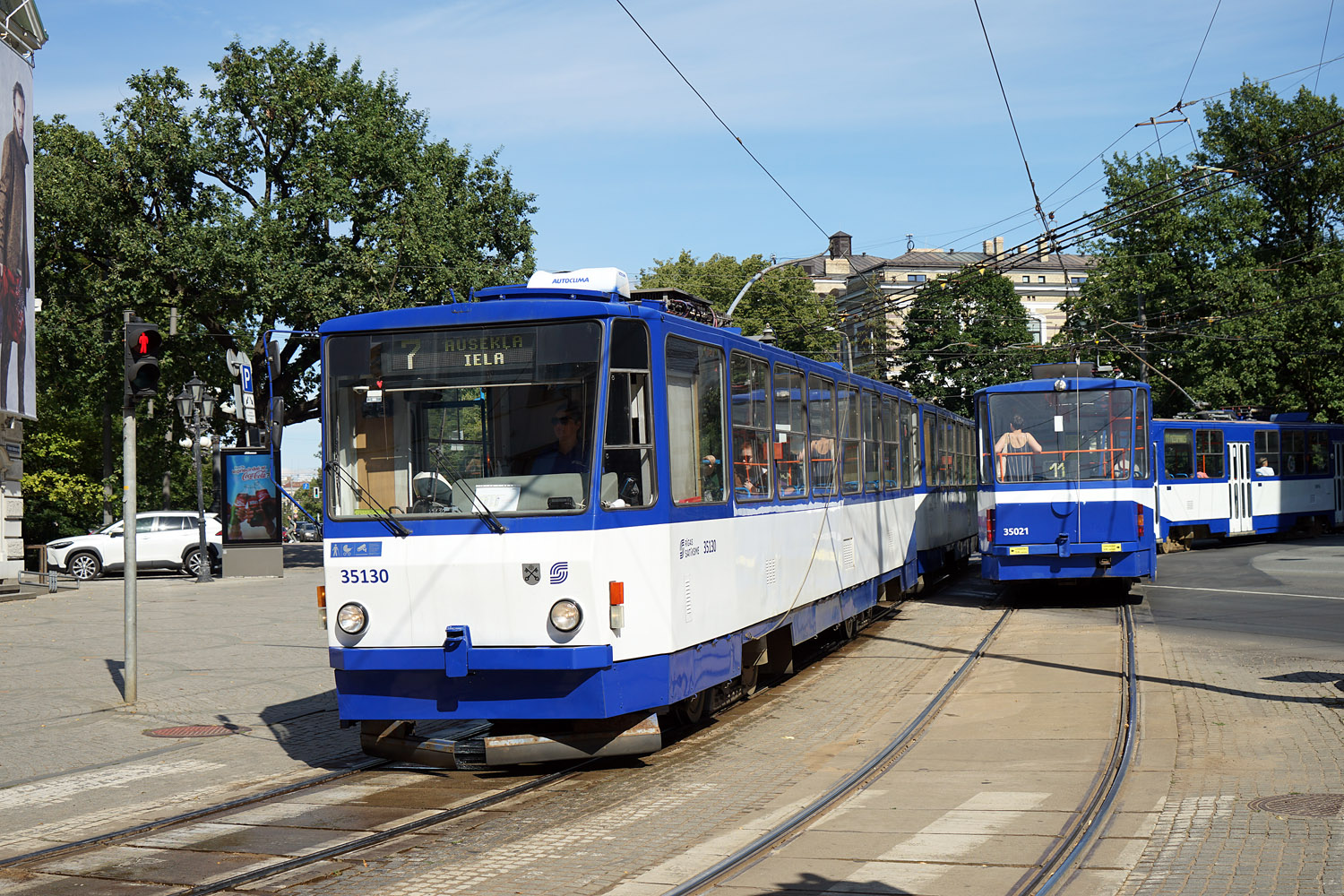 Рига, Tatra T3MR (T6B5-R) № 35130; Рига, Tatra T3MR (T6B5-R) № 35021