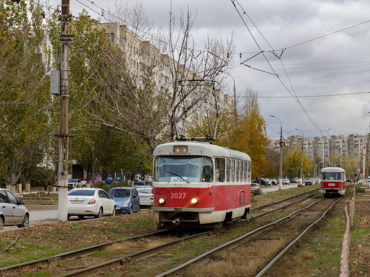 Волгоград, Tatra T3SU (двухдверная) № 3027