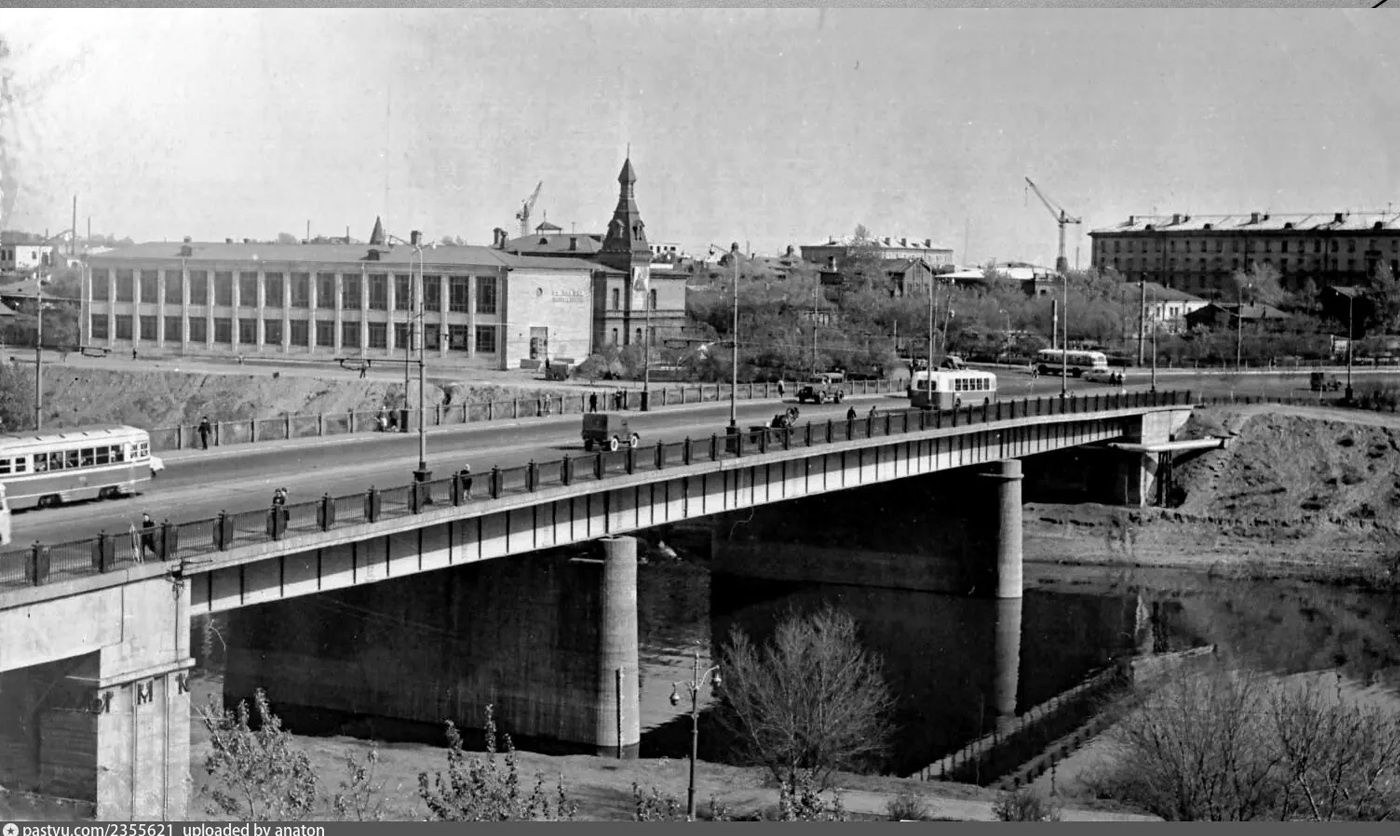 Омбы — Closed tram lines; Омбы — Historical photos; Омбы — Trams without numbers; Омбы — Trolley line — Right bank of the Irtysh River; Омбы — Trolleybuses without numbers