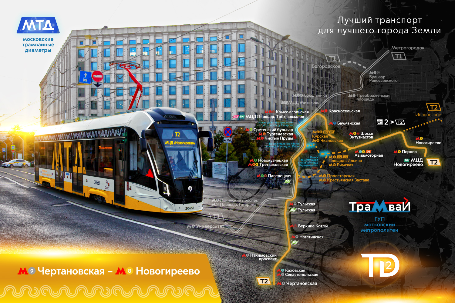Experimental Maps; Maskva — Individual Route Maps; Photomontage; Photomontage — Tram repaints
