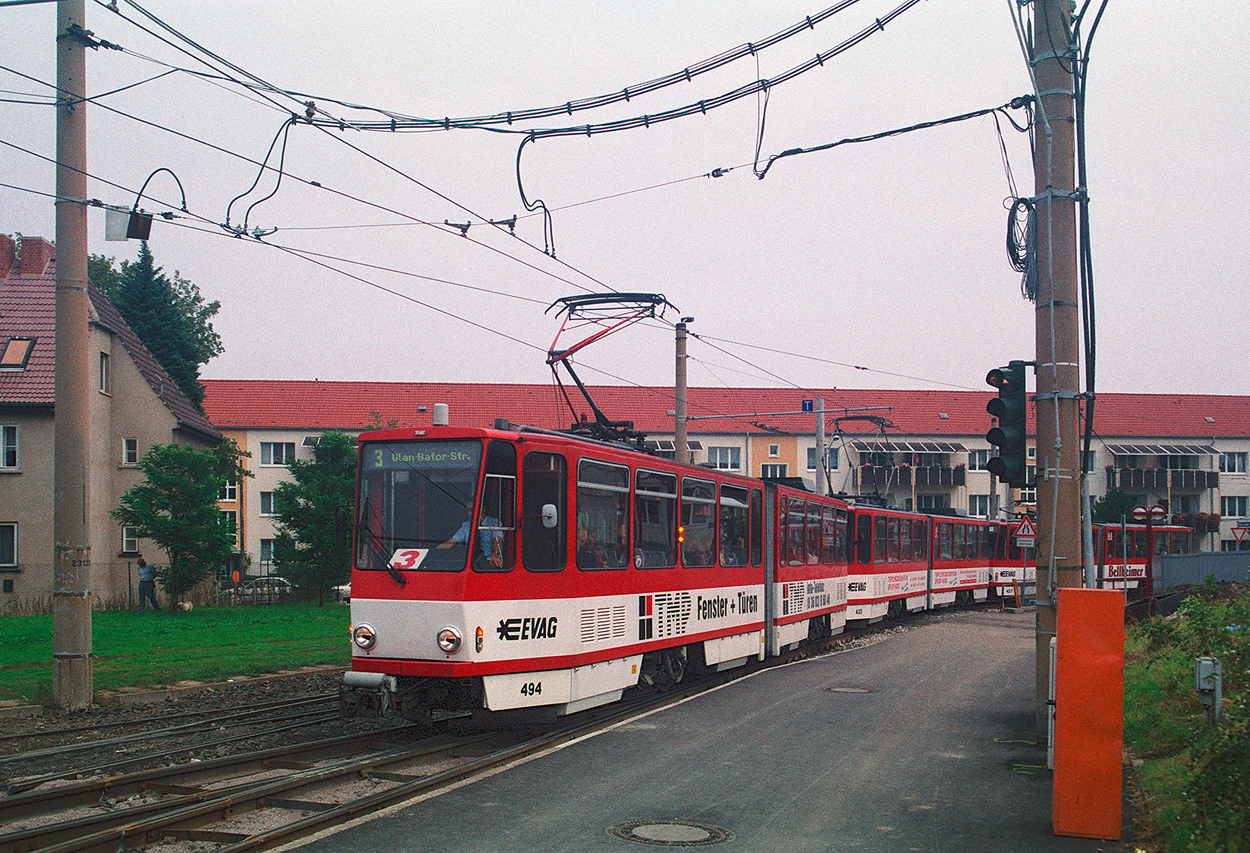 Erfurt, Tatra KT4D # 494; Erfurt — Old photos; Erfurt — Tatra KT4D+KT4D+KT4D 3-car Trains