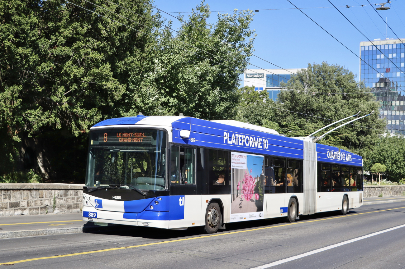 Lausanne, Hess SwissTrolley 4 (BGT-N2D) — 889