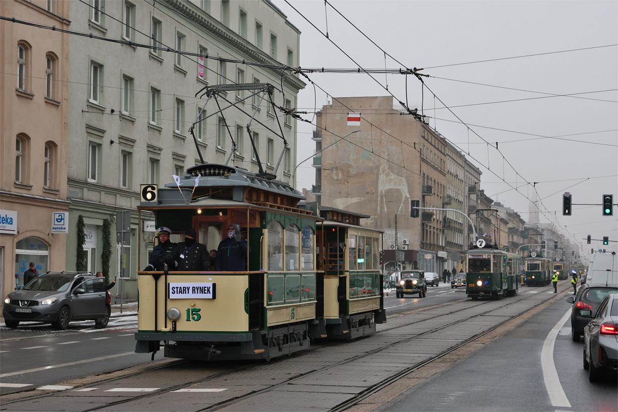 Posen, Modertrans/BSI 2-axle motor car Nr. 15; Posen — 145 anniversary of public transport in Poznań