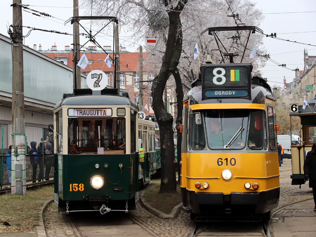 Познань, Fuchs KSW моторный № 158; Познань, Beijnes 3G № 610; Познань — 145 лет общественному транспорту в Познани