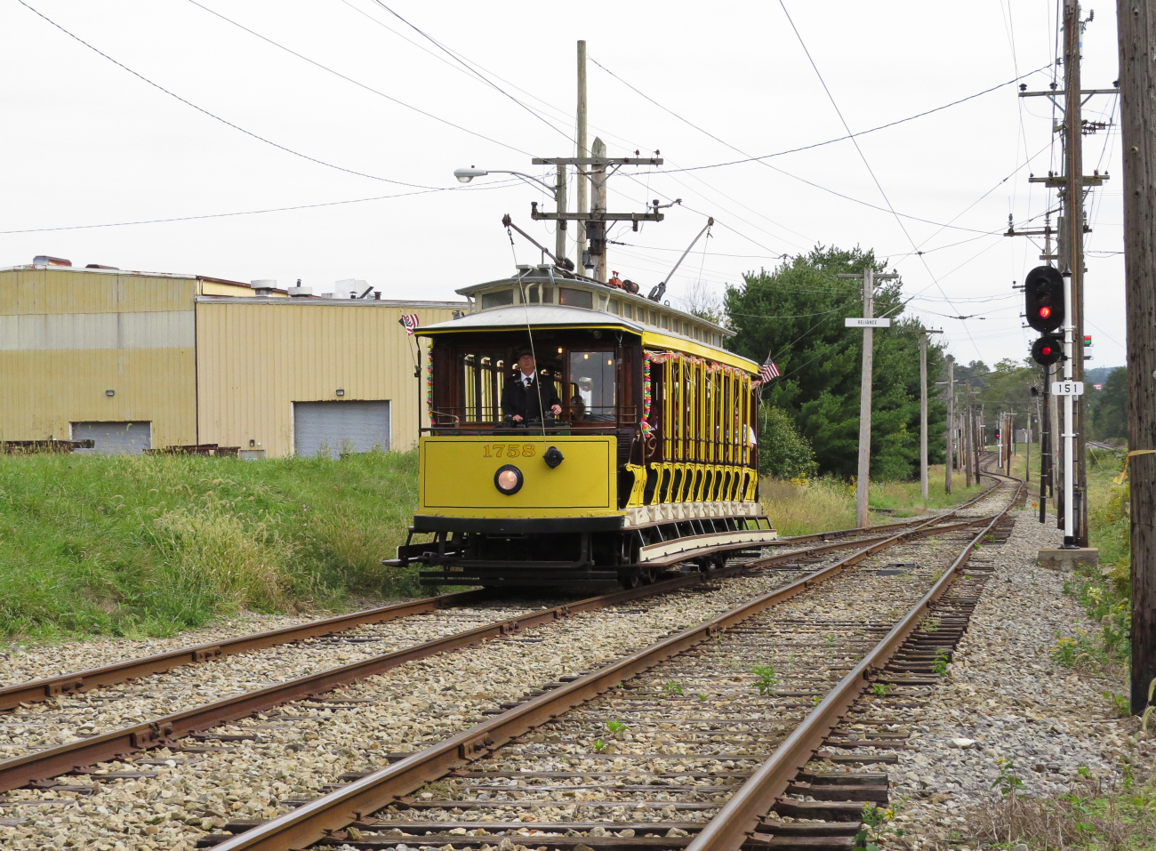 Вашингтон (Пенсильвания), Четырёхосный моторный вагон № 1758; Вашингтон (Пенсильвания) — Трамвайная линия и инфраструктура