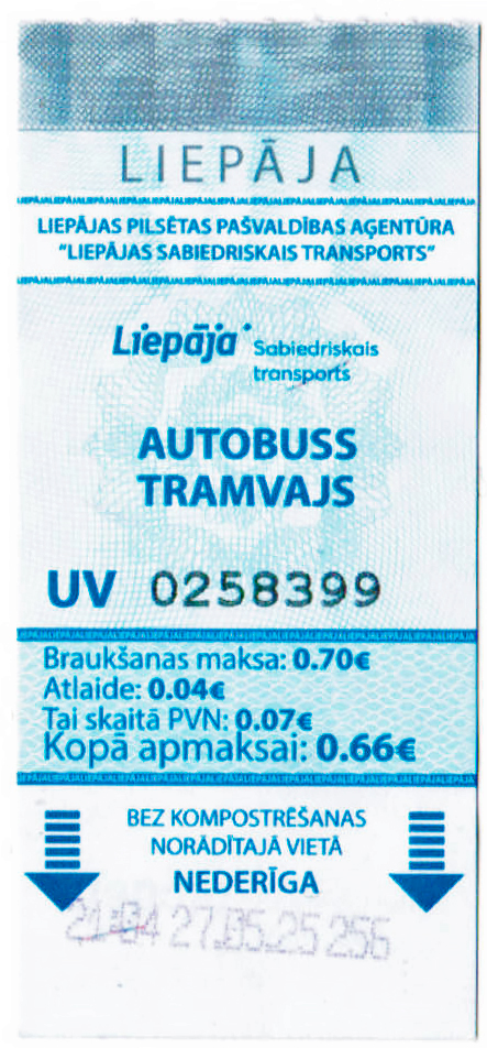 Лиепая — Проездные документы