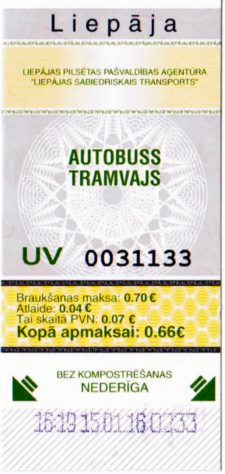 Лиепая — Проездные документы