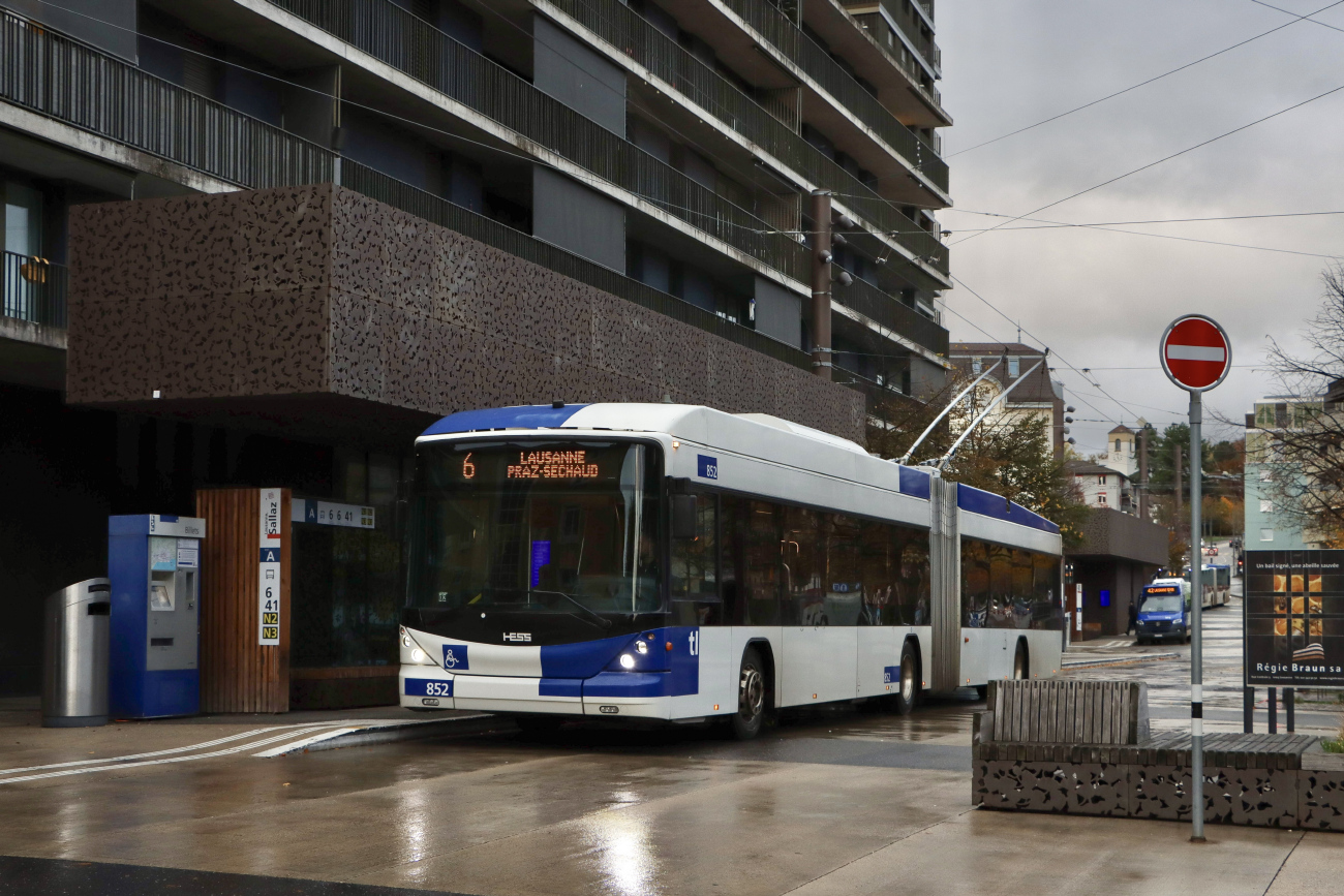 Лозана, Hess SwissTrolley 3 (BGT-N2C) № 852