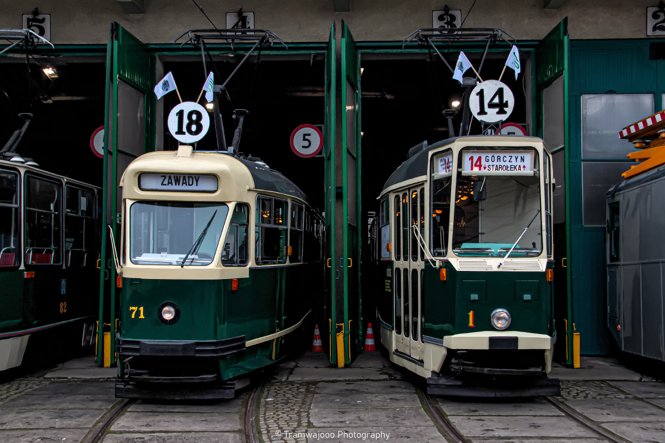 Познань, Konstal 102Na № 71; Познань, Konstal 102N № 1; Познань — 145 лет общественному транспорту в Познани