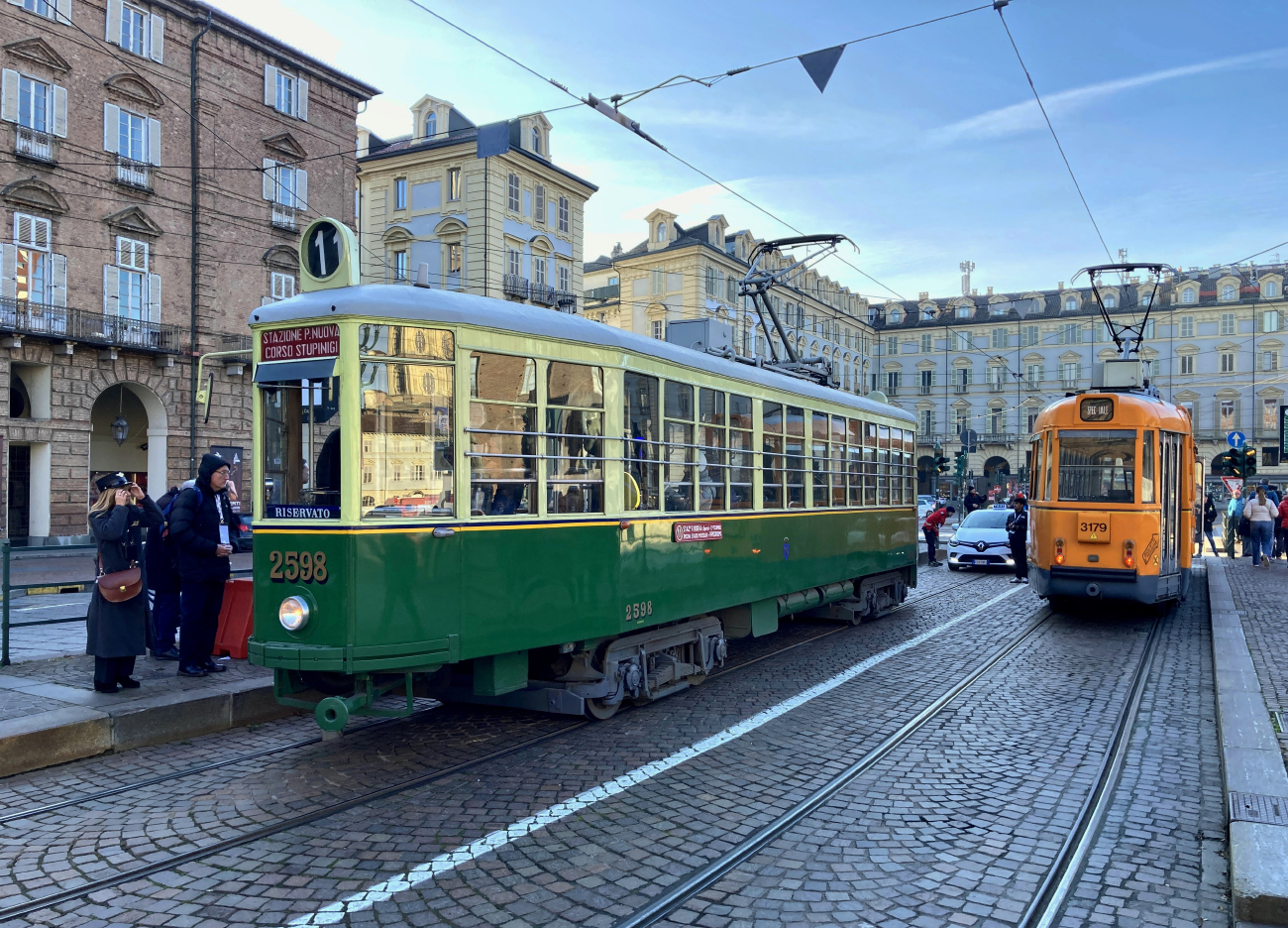 Turin, Fiat č. 2598; Turin, GTT(ATM) series 3100 č. 3179; Turin — Torino Trolley Festival — 2025