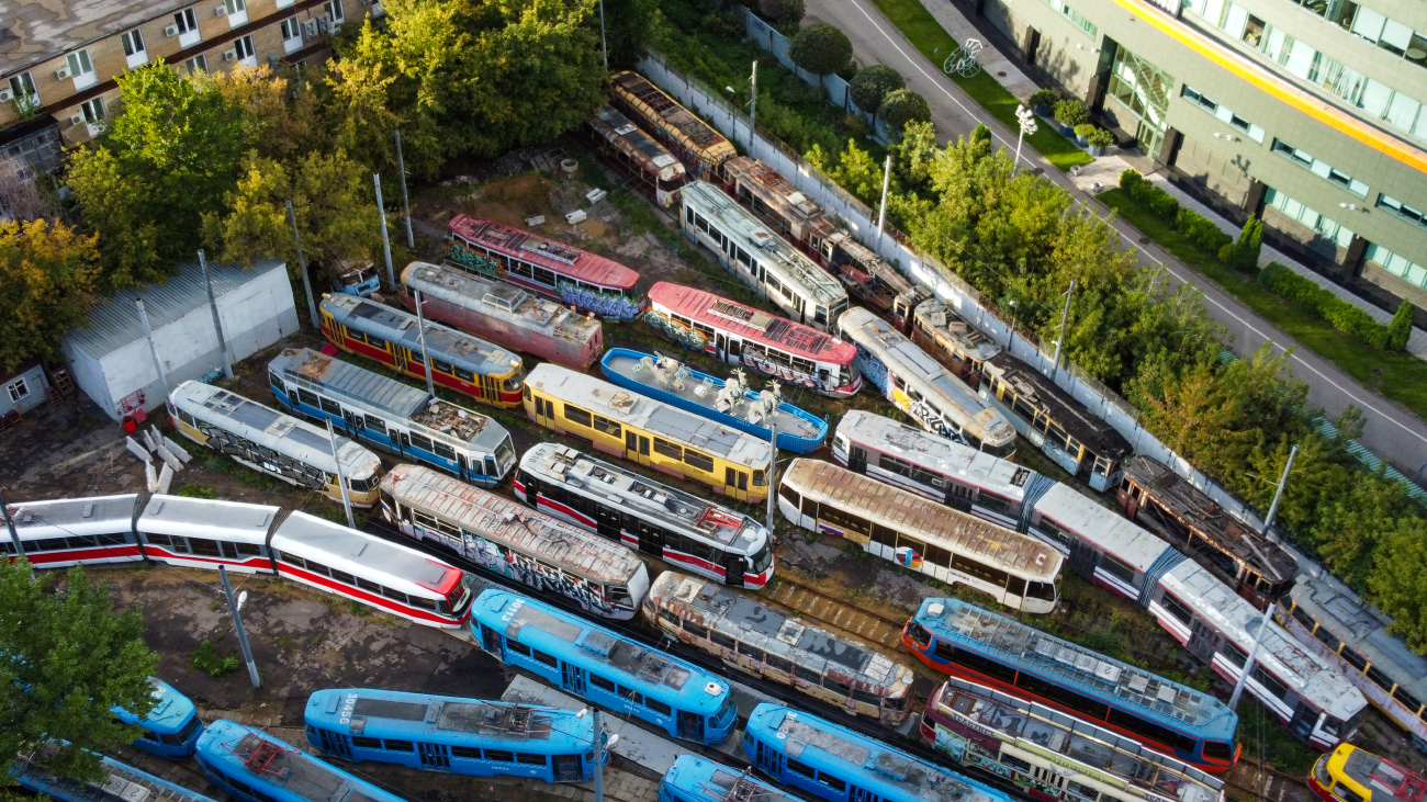 Москва, 71-623-02 № 2636; Москва — Виды с высоты; Москва — Трамвайно-ремонтный завод (ТРЗ)