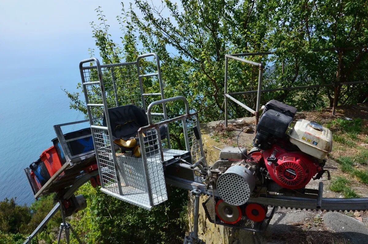 Национальный парк Чинкве-Терре — Зубчатые монорельсовые линии для транспортировки винограда