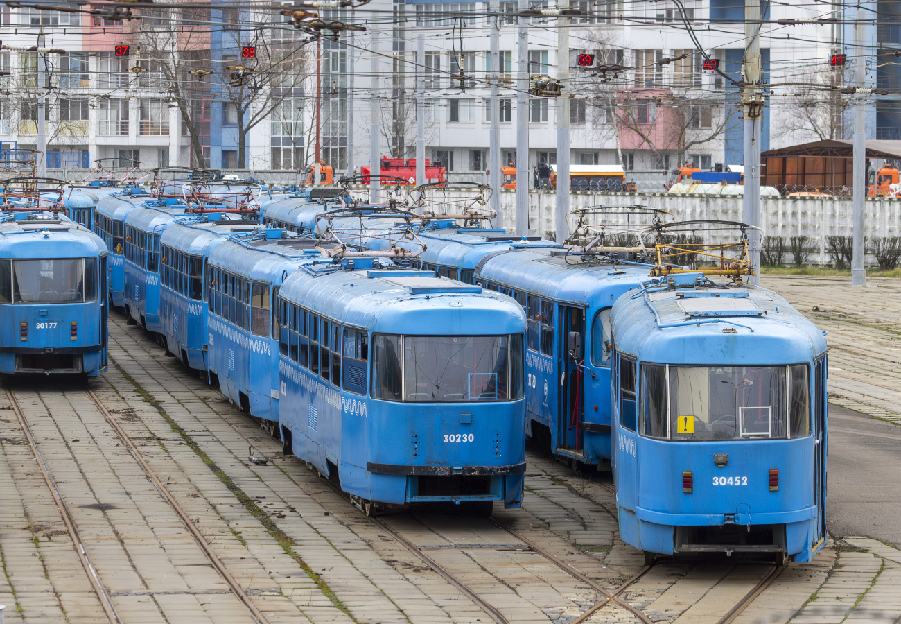 Maskava, MTTCh № 30230; Maskava, MTTCh № 30452; Maskava — Tram depots: [3] Krasnopresnenskoye. New site in Strogino